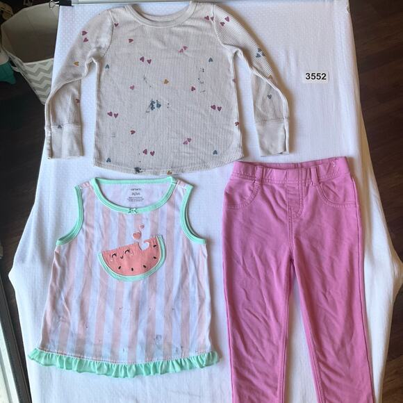 Garanimals and Carter’s Toddler Girls Bundle of Tees and Pants size 3T 4T Pink - Picture 1 of 9